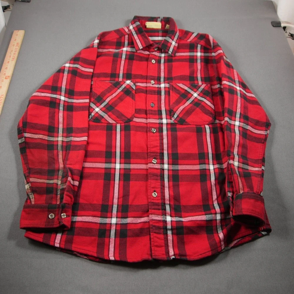 VTG Bay Big Mac Heavyweight Plaid Flannel Men's Shirt XL Logger Cabin Outdoor
